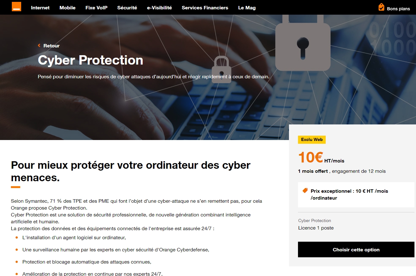 Zoom sur la solution Cyber Protection Orange